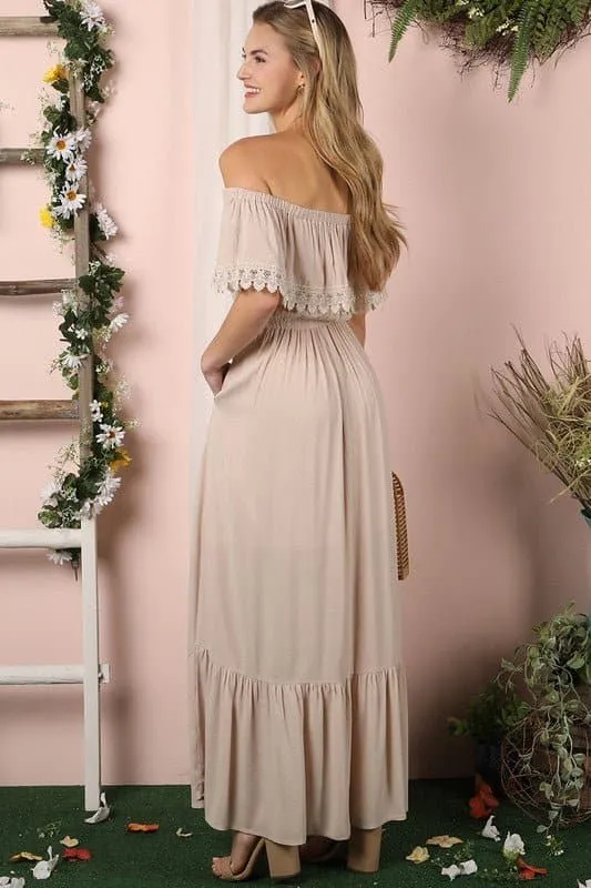 Sunkissed Off the Shoulder Maxi Dress