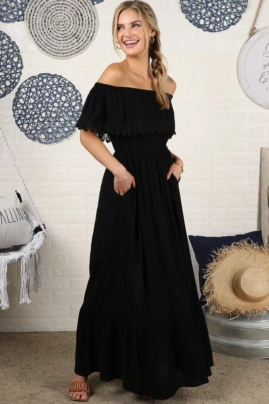 Sunkissed Off the Shoulder Maxi Dress