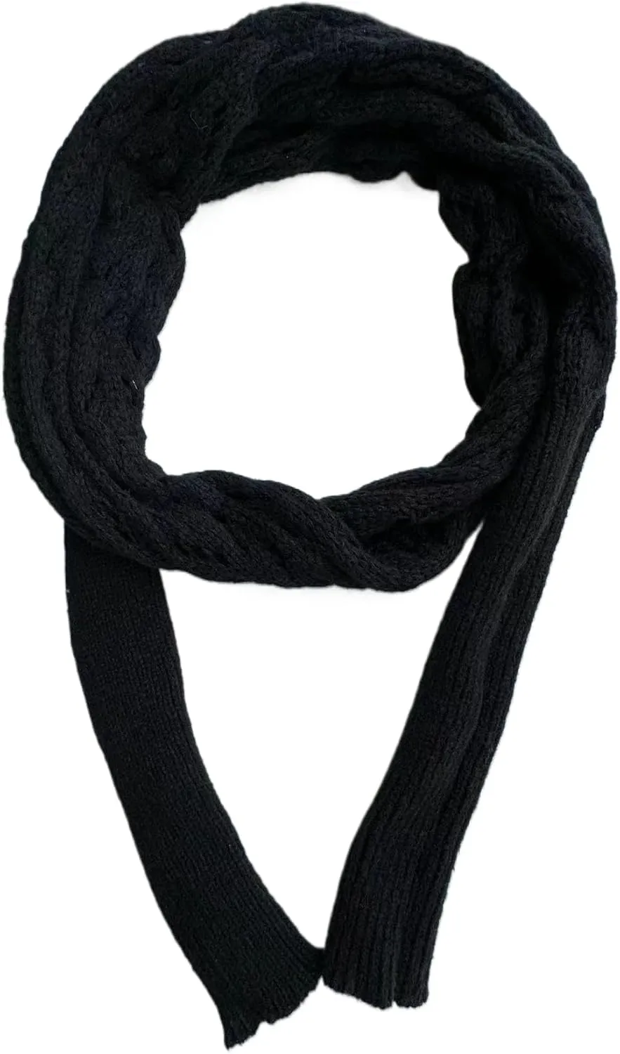 Sweater Scarf with Sleeves for Women Multi-Use Knitted Cable Wrap Shrugs Crochet Fashion Shawl Cape