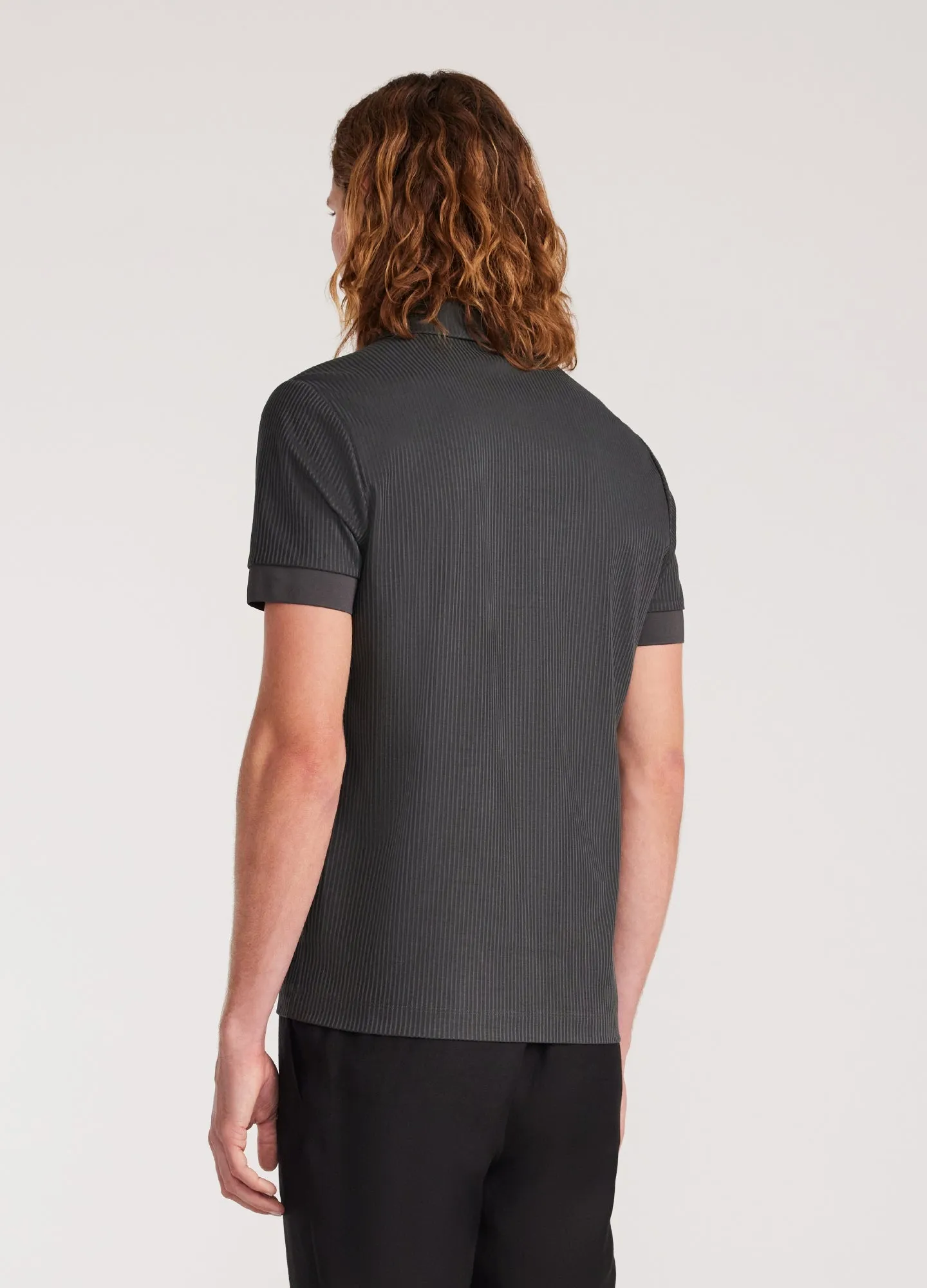 Textured Stripe Polo Thyme