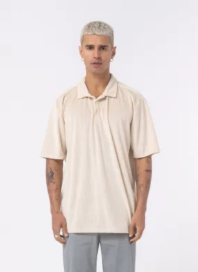 Velour Cord Polo Beige