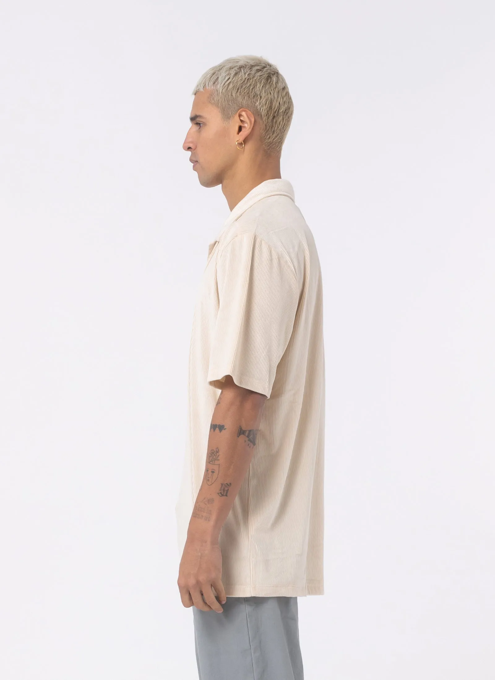 Velour Cord Polo Beige