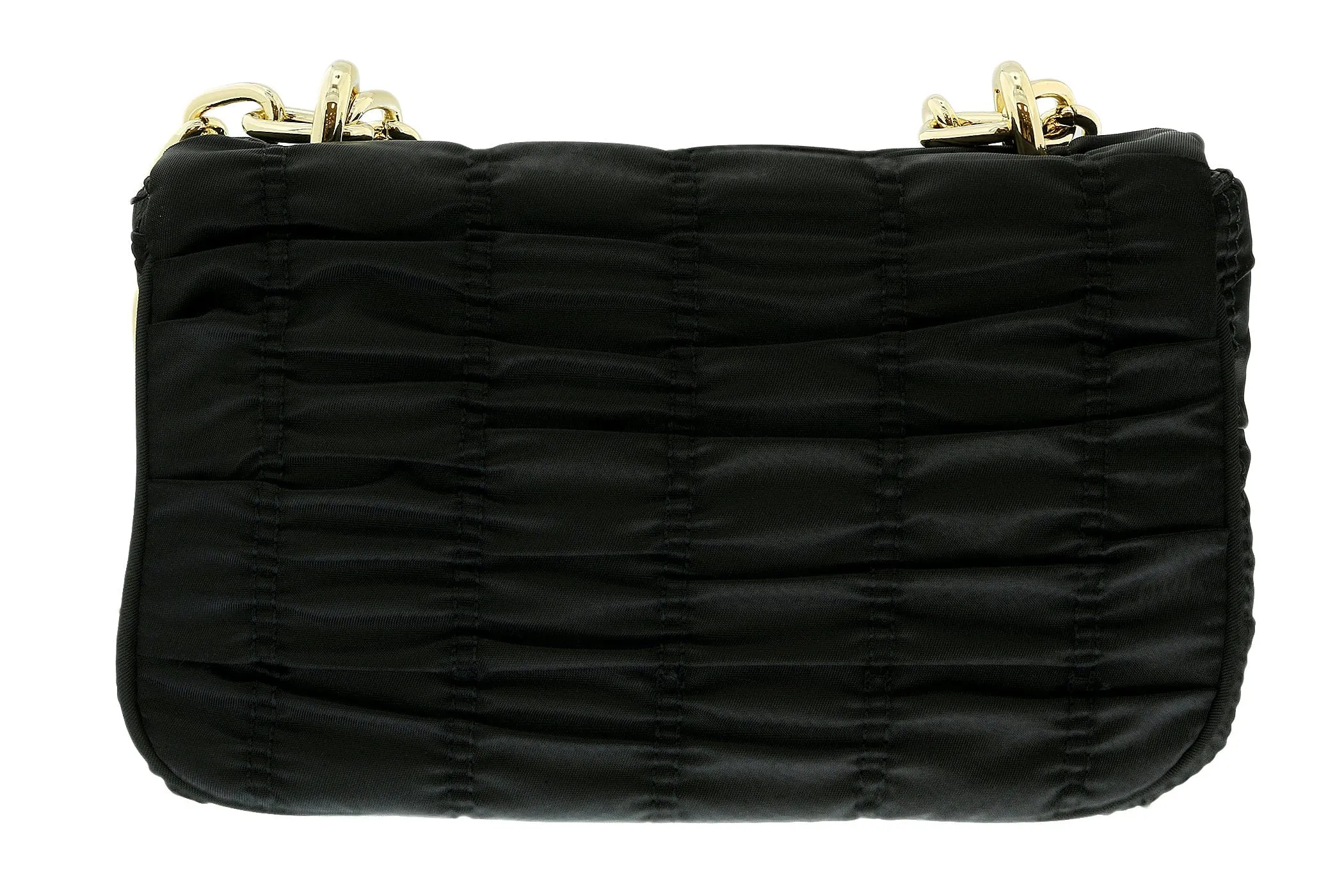 Versace Jeans Couture Black Medium Ruched Nylon Shoulder Bag with Coin Purse