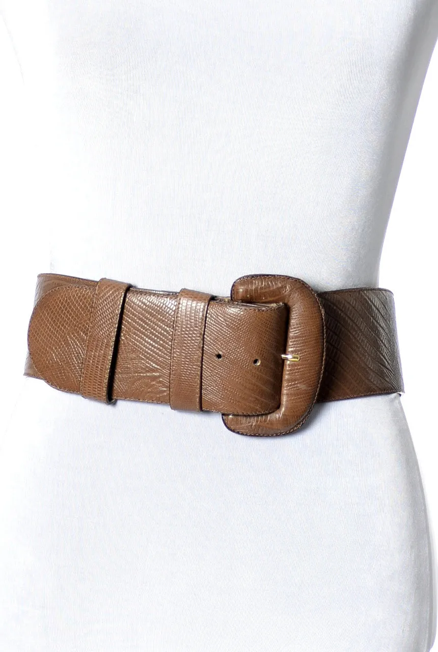 Vintage Donna Karan belt alligator embossed leather