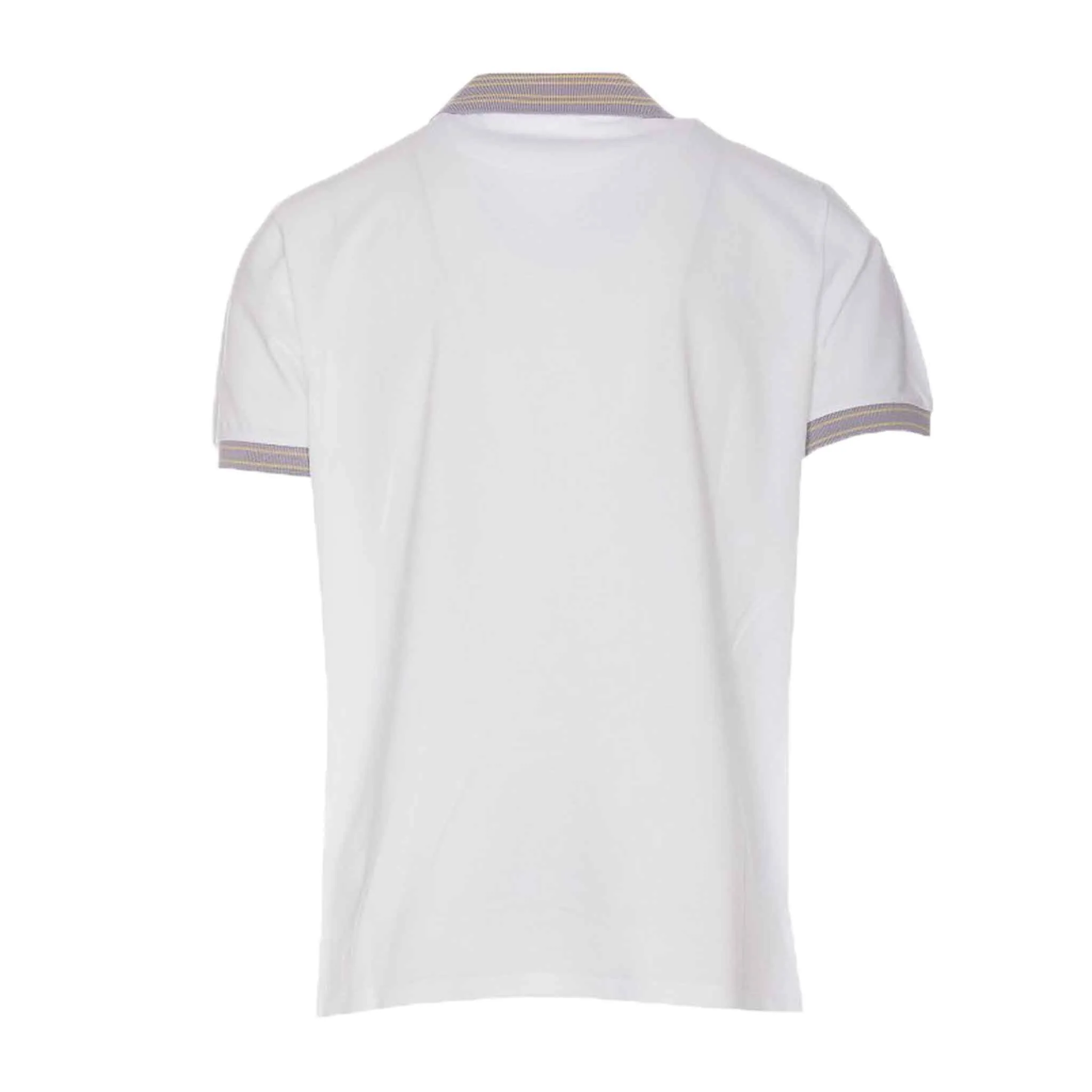 Vivienne Westwood Lavender Striped Collar Short Sleeve Polo in White