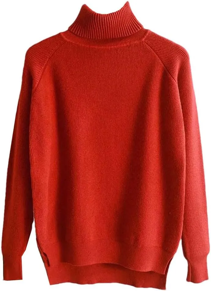 Vogrtcc Women Casual Thick Autumn Winter Turtleneck Oversize Sweater Pullover Warm Chic Loose Knitted Sweaters