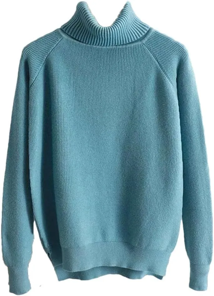 Vogrtcc Women Casual Thick Autumn Winter Turtleneck Oversize Sweater Pullover Warm Chic Loose Knitted Sweaters