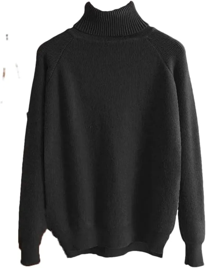 Vogrtcc Women Casual Thick Autumn Winter Turtleneck Oversize Sweater Pullover Warm Chic Loose Knitted Sweaters