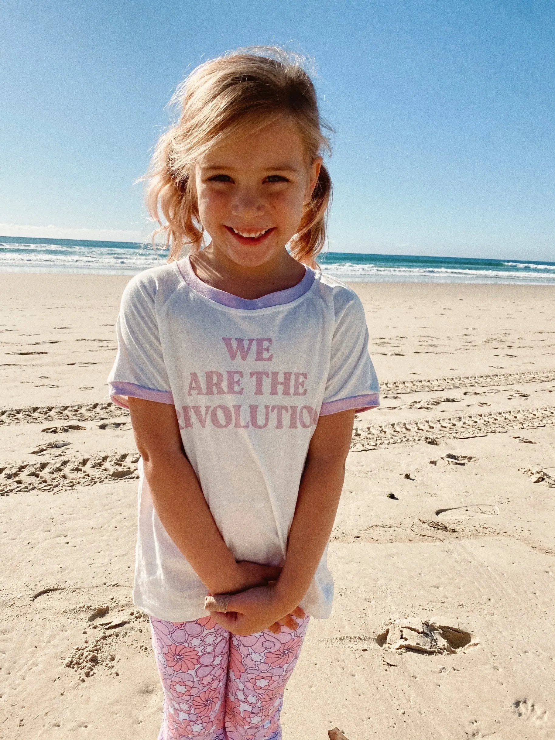 We Are The Revolution Tee - White/Lavender (Organic)