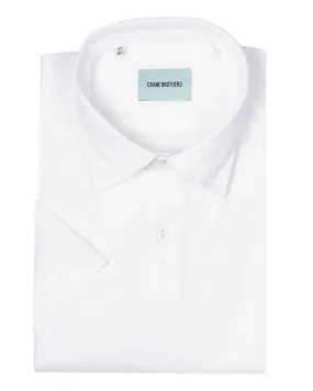 White Cotton Pique Short Sleeve Polo Shirt