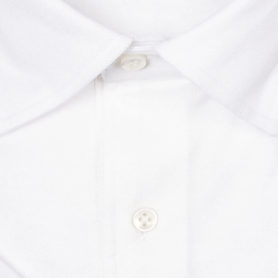 White Cotton Pique Short Sleeve Polo Shirt