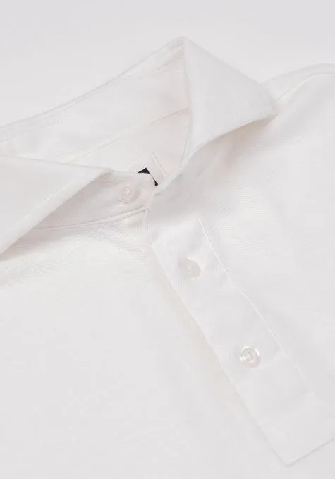 White Feather Soft Piqué Full Sleeve Polo Shirt