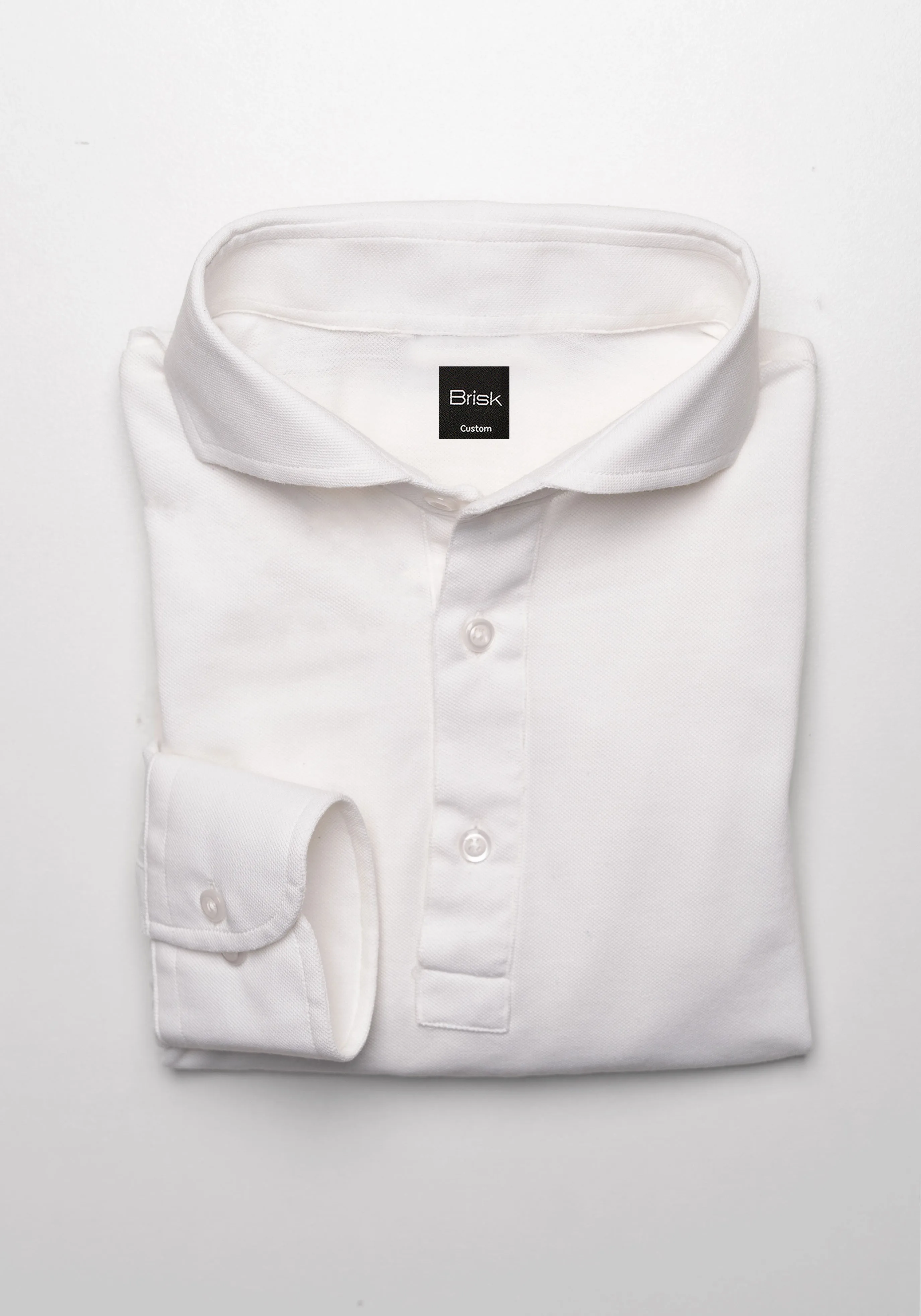White Feather Soft Piqué Full Sleeve Polo Shirt