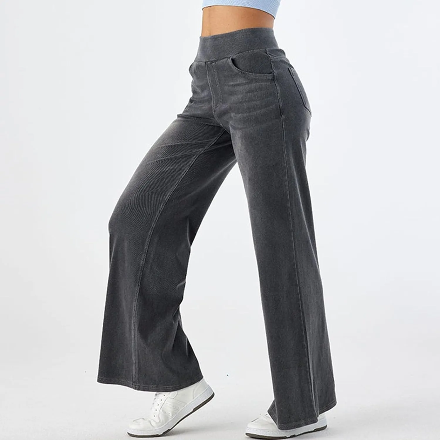 Women Stretch High Waisted Wide Leg Jeans Elastic Comfort Denim Pants Tummy Control Butt Lifting Casual Chic Wide Fit