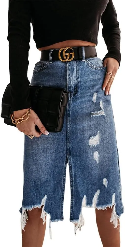 Women's Casual Loose Summer Jeans Shorts, Short with Pockets and Buttons A-Line Summer Chic Stretch