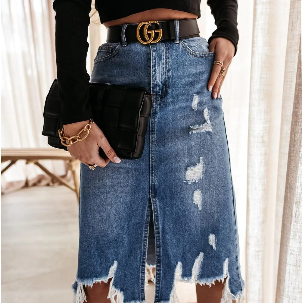 Women's Casual Loose Summer Jeans Shorts, Short with Pockets and Buttons A-Line Summer Chic Stretch