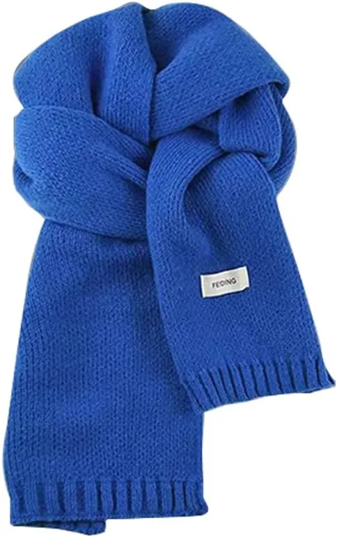 Women's Men's Klein Blue Plaid Thick Christmas Scarf,Trendy Versatile Scarfs Shawl for New Year Daily Travel.