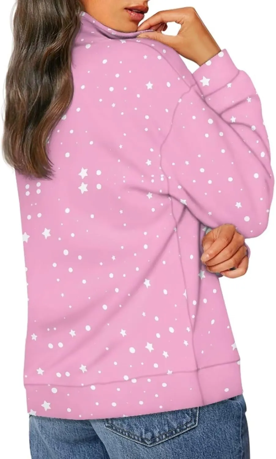 YEXIATODO 3/4 Zip Pullover Womens Sweatshirt Oversized Hoodies for Women Long Sleeve Crop Top s-3xl